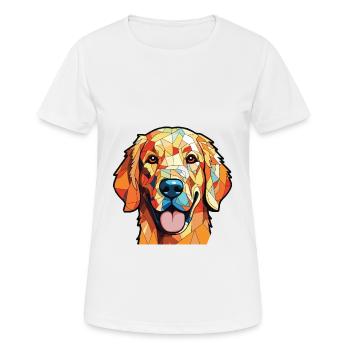 Golden Retriever Colorful Watercolor Animal Pet - Women's Breathable T-Shirt - white - Front - AI Model Female 172 dark (172cm)