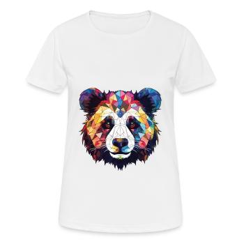 Panda Colorful Watercolor Animal Pet Illustration - Women's Breathable T-Shirt - white - Front - AI Model Female 172 dark (172cm)