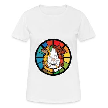Meerschweinchen bunte Aquarell Tier Illustration - Frauen T-Shirt atmungsaktiv - Weiß - Vorne - AI Model Female 172 dark (172cm)