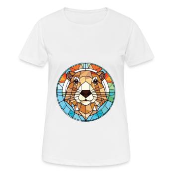 Murmeltier buntes Aquarell Tier Illustration - Frauen T-Shirt atmungsaktiv - Weiß - Vorne - AI Model Female 172 dark (172cm)