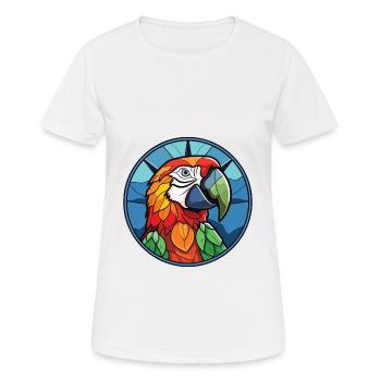 Papagei buntes Aquarell Tier Haustier Illustration - Frauen T-Shirt atmungsaktiv - Weiß - Vorne - AI Model Female 172 dark (172cm)