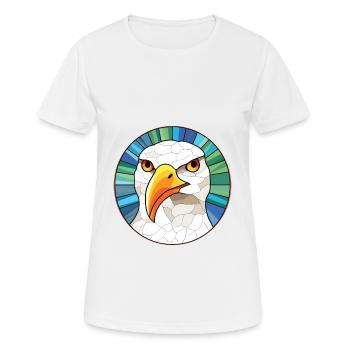 Mouette colorée aquarelle Animal Illustration - T-shirt respirant Femme - blanc - Devant - AI Model Female 172 dark (172cm)