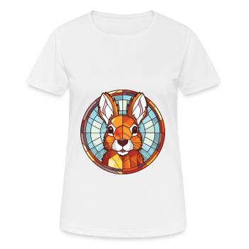 Squirrel Colorful Watercolor Animal Illustration - Women's Breathable T-Shirt - white - Front - AI Model Female 172 dark (172cm)