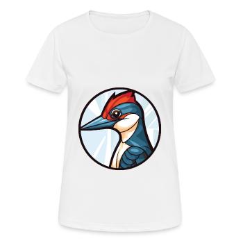 Illustration animale aquarelle colorée de pic - T-shirt respirant Femme - blanc - Devant - AI Model Female 172 dark (172cm)