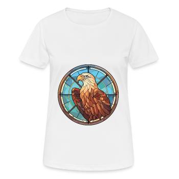 Eagle Colorful Watercolor Animal Pet Illustration - Women's Breathable T-Shirt - white - Front - AI Model Female 172 dark (172cm)