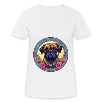 Bunter Hund Buntes Aquarell Tier Cartoon - Frauen T-Shirt atmungsaktiv - Weiß - Vorne - AI Model Female 172 dark (172cm)