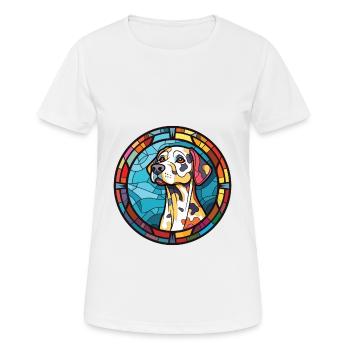 Dalmatiner Hund Buntes Aquarell Tier Karikatur - Frauen T-Shirt atmungsaktiv - Weiß - Vorne - AI Model Female 172 dark (172cm)