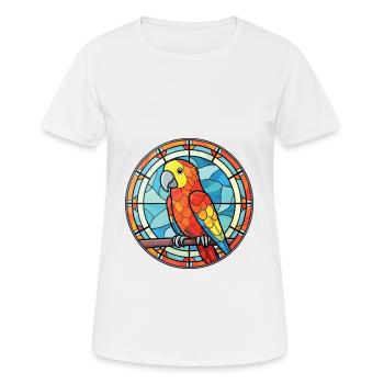 Papagei buntes Aquarell Tier Haustier Illustration - Frauen T-Shirt atmungsaktiv - Weiß - Vorne - AI Model Female 172 dark (172cm)