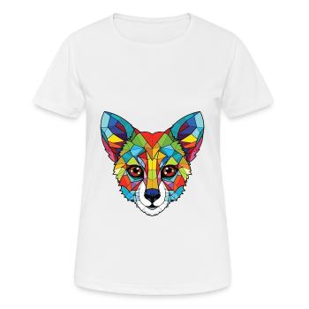 Cat Lemur Colorful Watercolor Animal Illustration - Women's Breathable T-Shirt - white - Front - AI Model Female 172 dark (172cm)