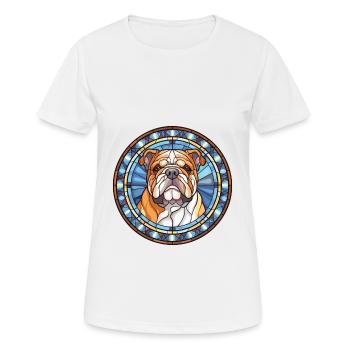 Bulldogge Buntes Aquarell Tier Illustration - Frauen T-Shirt atmungsaktiv - Weiß - Vorne - AI Model Female 172 dark (172cm)