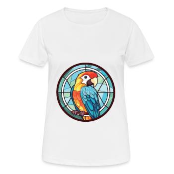 Papagei buntes Aquarell Tier Haustier Illustration - Frauen T-Shirt atmungsaktiv - Weiß - Vorne - AI Model Female 172 dark (172cm)