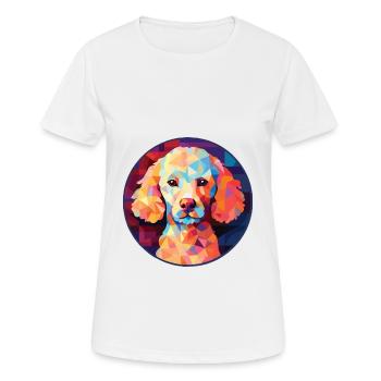 Pudel Hund Buntes Aquarell Tier Illustration - Frauen T-Shirt atmungsaktiv - Weiß - Vorne - AI Model Female 172 dark (172cm)