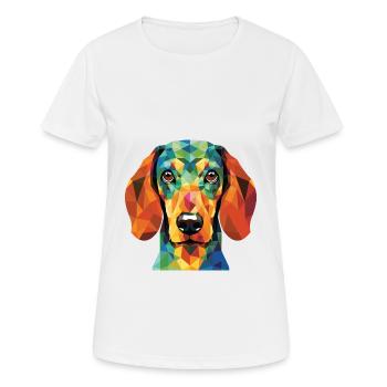 Alpine Dachsbracke Dog Breed Colorful Watercolor - Women's Breathable T-Shirt - white - Front - AI Model Female 172 dark (172cm)