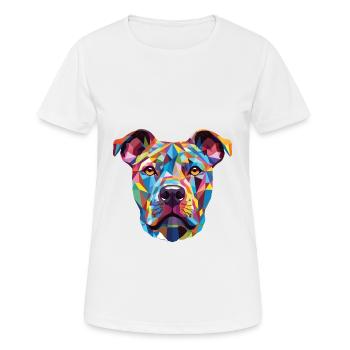 American Pitbull Terrier chien race aquarelle - T-shirt respirant Femme - blanc - Devant - AI Model Female 172 dark (172cm)