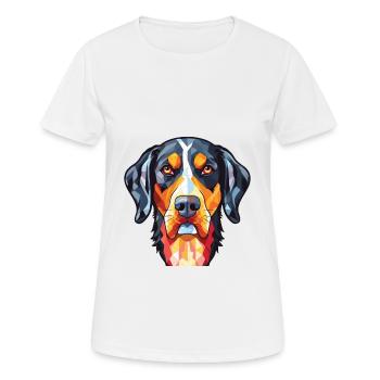 Appenzeller Sennenhund Dog Breed Watercolor Glass - Women's Breathable T-Shirt - white - Front - AI Model Female 172 dark (172cm)