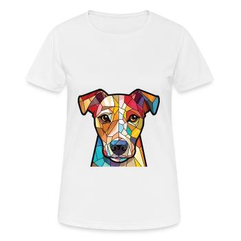 Ariegeois race chien aquarelle verre illustration - T-shirt respirant Femme - blanc - Devant - AI Model Female 172 dark (172cm)