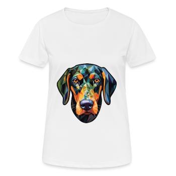 Austrian Black And Tan Hound Dog Breed Watercolor - Women's Breathable T-Shirt - white - Front - AI Model Female 172 dark (172cm)