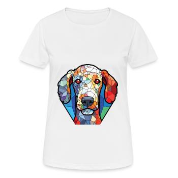 Bedlington Terrier chien race aquarelle colorée - T-shirt respirant Femme - blanc - Devant - AI Model Female 172 dark (172cm)