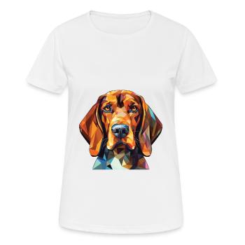 Amerikanisch Englisch Coonhound Hunderasse Aquarell - Frauen T-Shirt atmungsaktiv - Weiß - Vorne - AI Model Female 172 dark (172cm)