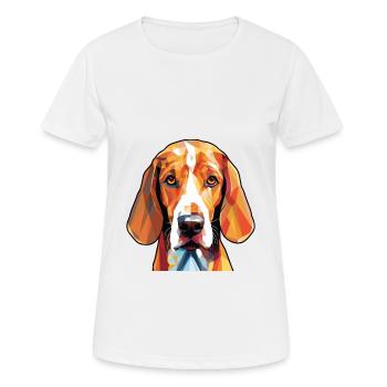 American Foxhound Hunderasse buntes Aquarell - Frauen T-Shirt atmungsaktiv - Weiß - Vorne - AI Model Female 172 dark (172cm)