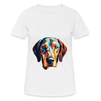 Amerikanischer Leopardenhund Hunderasse Aquarellglas - Frauen T-Shirt atmungsaktiv - Weiß - Vorne - AI Model Female 172 dark (172cm)