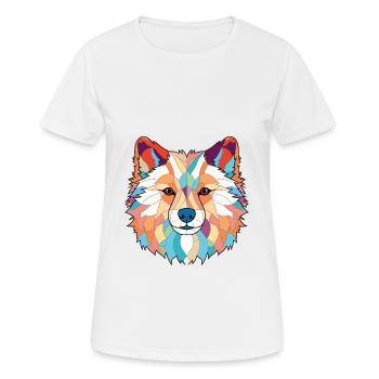 American Eskimo Dog Breed Watercolor Illustration - Women's Breathable T-Shirt - white - Front - AI Model Female 172 dark (172cm)