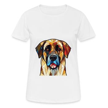 Chien de berger anatolien race aquarelle colorée - T-shirt respirant Femme - blanc - Devant - AI Model Female 172 dark (172cm)