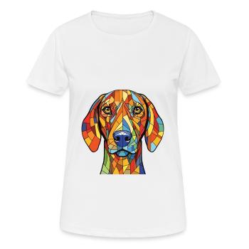 Chien courant andalou race chien aquarelle Illustration - T-shirt respirant Femme - blanc - Devant - AI Model Female 172 dark (172cm)