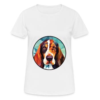 Basset Artesien Normand Dog Breed Watercolor Glass - Women's Breathable T-Shirt - white - Front - AI Model Female 172 dark (172cm)