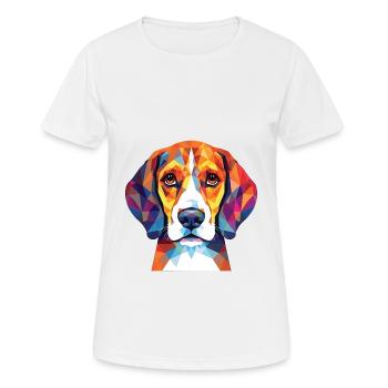 Beagle Small Scent Hound Dog Breed Watercolor - Women's Breathable T-Shirt - white - Front - AI Model Female 172 dark (172cm)