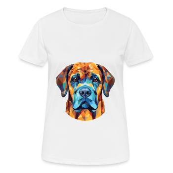 Alpine Mastiff Dog Breed Watercolor Illustration - Women's Breathable T-Shirt - white - Front - AI Model Female 172 dark (172cm)