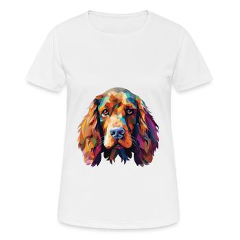 American Cocker Spaniel chien race aquarelle verre - T-shirt respirant Femme - blanc - Devant - AI Model Female 172 dark (172cm)