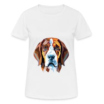 Anglos Français De Petite Venerie Chien Aquarelle - T-shirt respirant Femme - blanc - Devant - AI Model Female 172 dark (172cm)