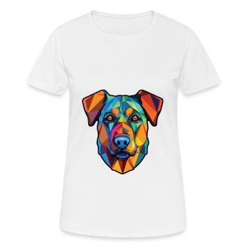 Illustration à l’aquarelle de race de chien de molosse aryen - T-shirt respirant Femme - blanc - Devant - AI Model Female 172 dark (172cm)