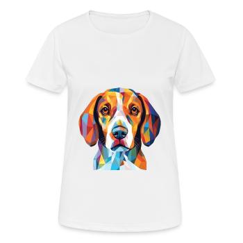 Beagle Harrier Dufthund Hunderasse Aquarell - Frauen T-Shirt atmungsaktiv - Weiß - Vorne - AI Model Female 172 dark (172cm)