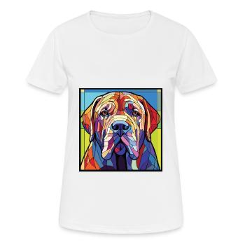 Mastiff napolitain chien race aquarelle colorée - T-shirt respirant Femme - blanc - Devant - AI Model Female 172 dark (172cm)