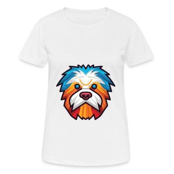 Bichon Yorkie Dog Breed Watercolor Illustration - Women's Breathable T-Shirt - white - Front - AI Model Female 172 dark (172cm)