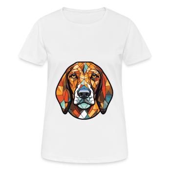 Bosnischer rauer Jagdhund Hunderasse Aquarell - Frauen T-Shirt atmungsaktiv - Weiß - Vorne - AI Model Female 172 dark (172cm)