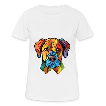 Broholmer Hunderasse Aquarell Glas Illustration - Frauen T-Shirt atmungsaktiv - Weiß - Vorne - AI Model Female 172 dark (172cm)