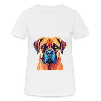 Bullmastiff chien race aquarelle Illustration - T-shirt respirant Femme - blanc - Devant - AI Model Female 172 dark (172cm)