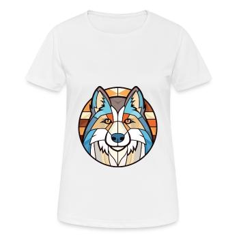 Illustration à l’aquarelle de race de chien esquimau canadien - T-shirt respirant Femme - blanc - Devant - AI Model Female 172 dark (172cm)