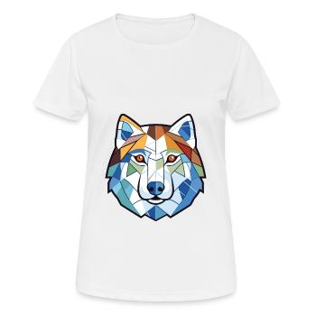 Illustration à l’aquarelle de race de chien esquimau canadien - T-shirt respirant Femme - blanc - Devant - AI Model Female 172 dark (172cm)
