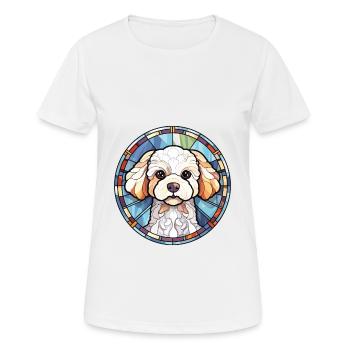 Bichon Frise Hunderasse Aquarell Illustration - Frauen T-Shirt atmungsaktiv - Weiß - Vorne - AI Model Female 172 dark (172cm)