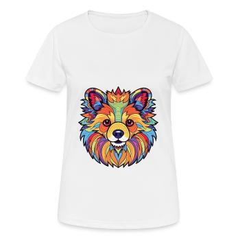 Pommersche Hunderasse Aquarell Glas Illustration - Frauen T-Shirt atmungsaktiv - Weiß - Vorne - AI Model Female 172 dark (172cm)