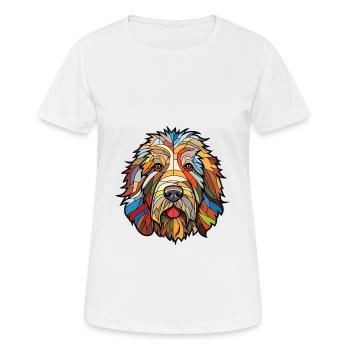 Bergamasco Schäferhund Rasse buntes Aquarell - Frauen T-Shirt atmungsaktiv - Weiß - Vorne - AI Model Female 172 dark (172cm)