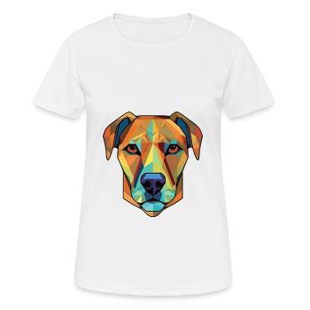 Bouche noire Cur chien race aquarelle Illustration - T-shirt respirant Femme - blanc - Devant - AI Model Female 172 dark (172cm)