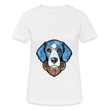 Bleu De Gascogne race chien aquarelle illustration - T-shirt respirant Femme - blanc - Devant - AI Model Female 172 dark (172cm)