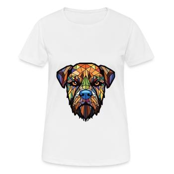 Border Terrier chien race aquarelle Illustration - T-shirt respirant Femme - blanc - Devant - AI Model Female 172 dark (172cm)