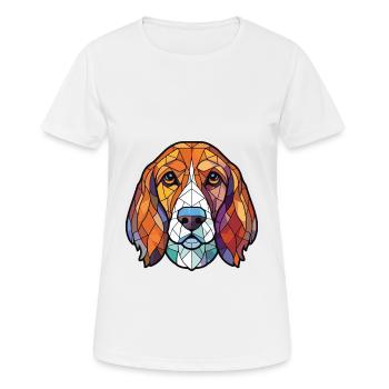 Bosnischer grobhaariger Jagdhund Hunderasse Aquarell - Frauen T-Shirt atmungsaktiv - Weiß - Vorne - AI Model Female 172 dark (172cm)