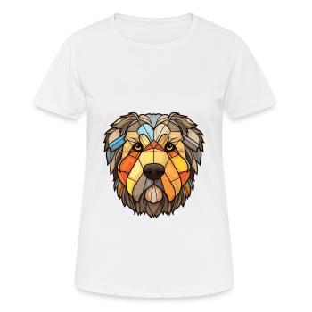 Bouvier Des Flandres Hunderasse buntes Aquarell - Frauen T-Shirt atmungsaktiv - Weiß - Vorne - AI Model Female 172 dark (172cm)